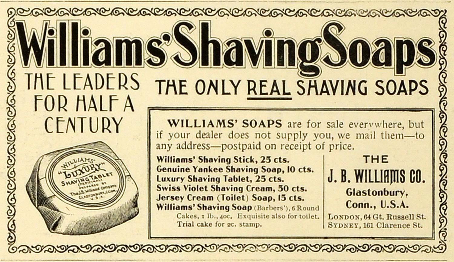 1900 Williams' Shaving Soap Details about   Metal Sign Vintage Look Reproduction