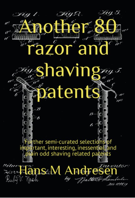 The cover of Another 80 razor and shaving patents, my second book on shaving patents.