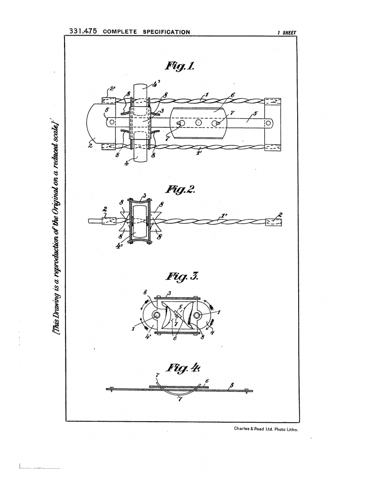 Patent drawing from the Sharpex patent