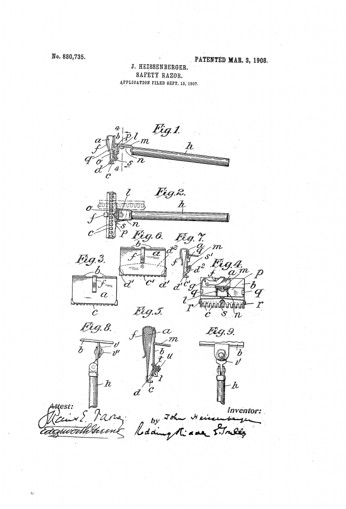 The second wedge razor invented by John Heissenberger