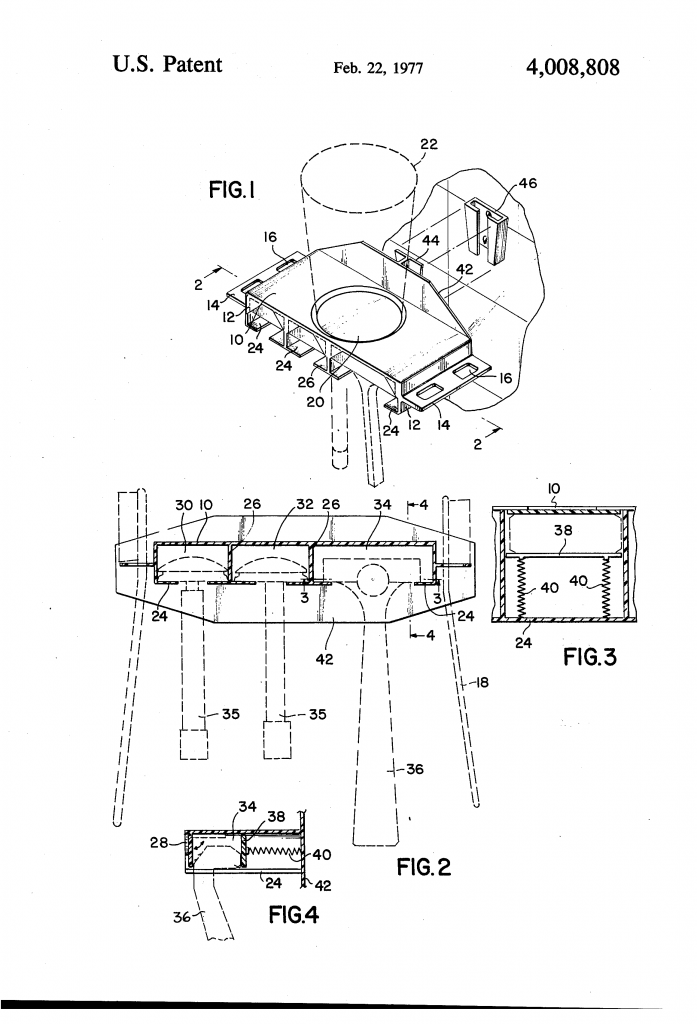 Patent drawing showing the razor safety rack that would safely hold your safety razors.