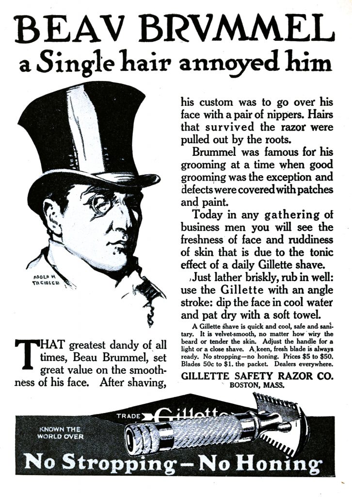 Gillette's 1917 Beau Brummell advertisement