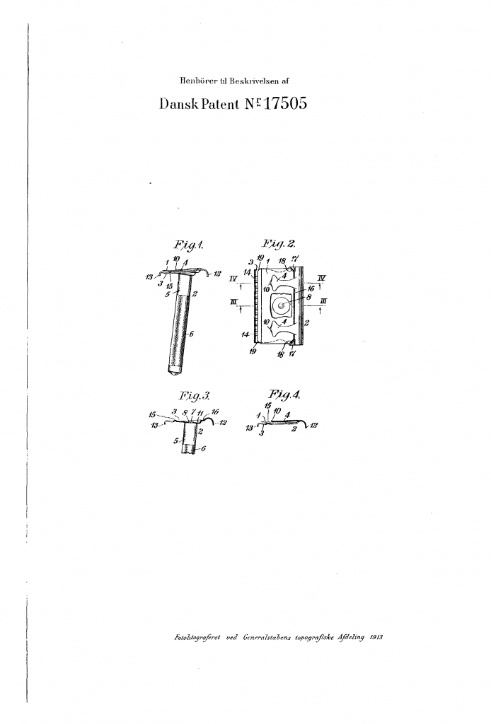 Patent drawing showing John H Woods' barbermaskine
