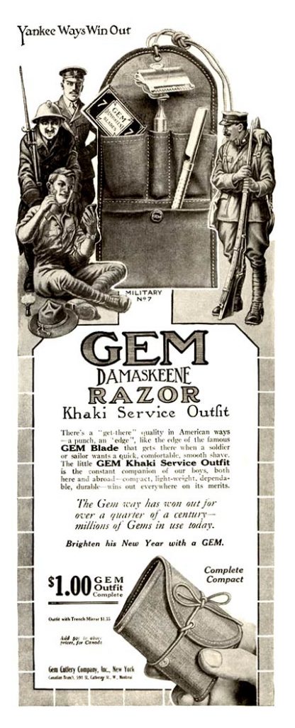1919 advertisement for the GEM Khaki Kit