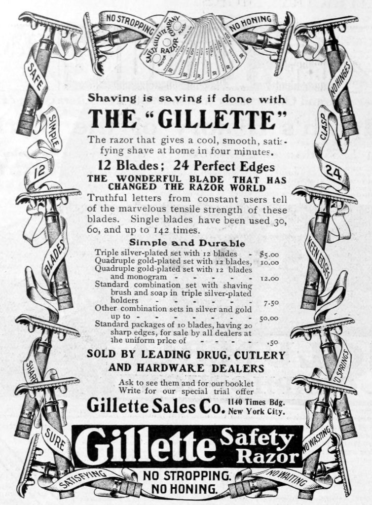 Shaving is saving - advertisement in the Literary Digest 19th May 1906